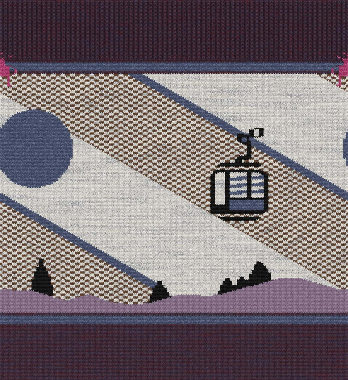KWintersportFullCushionGondolaGamesOTCSocks-Ski lift on a mountain with geometric patterns