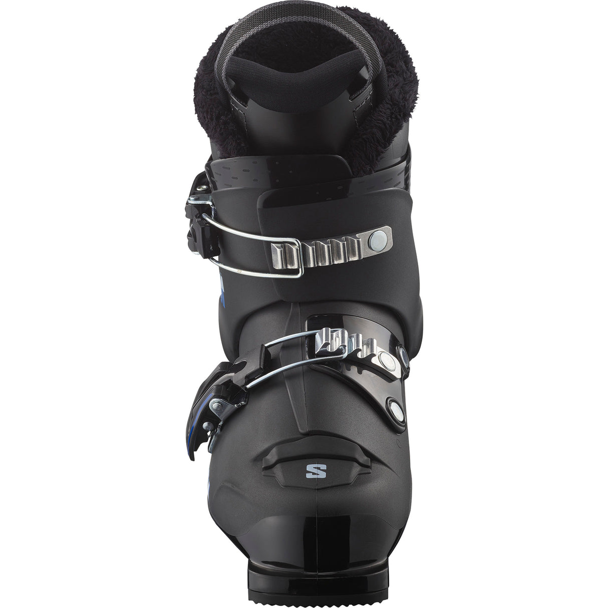 TeamT2-Black ski boot with branding on a white background