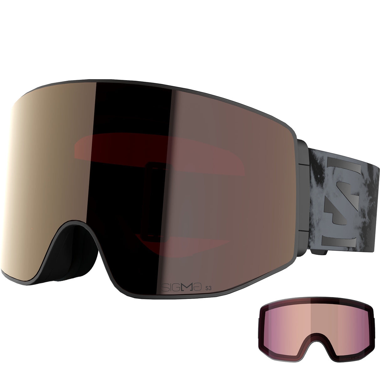 Sentry Prime Sigma- Ski goggles with reflective lenses on a white background