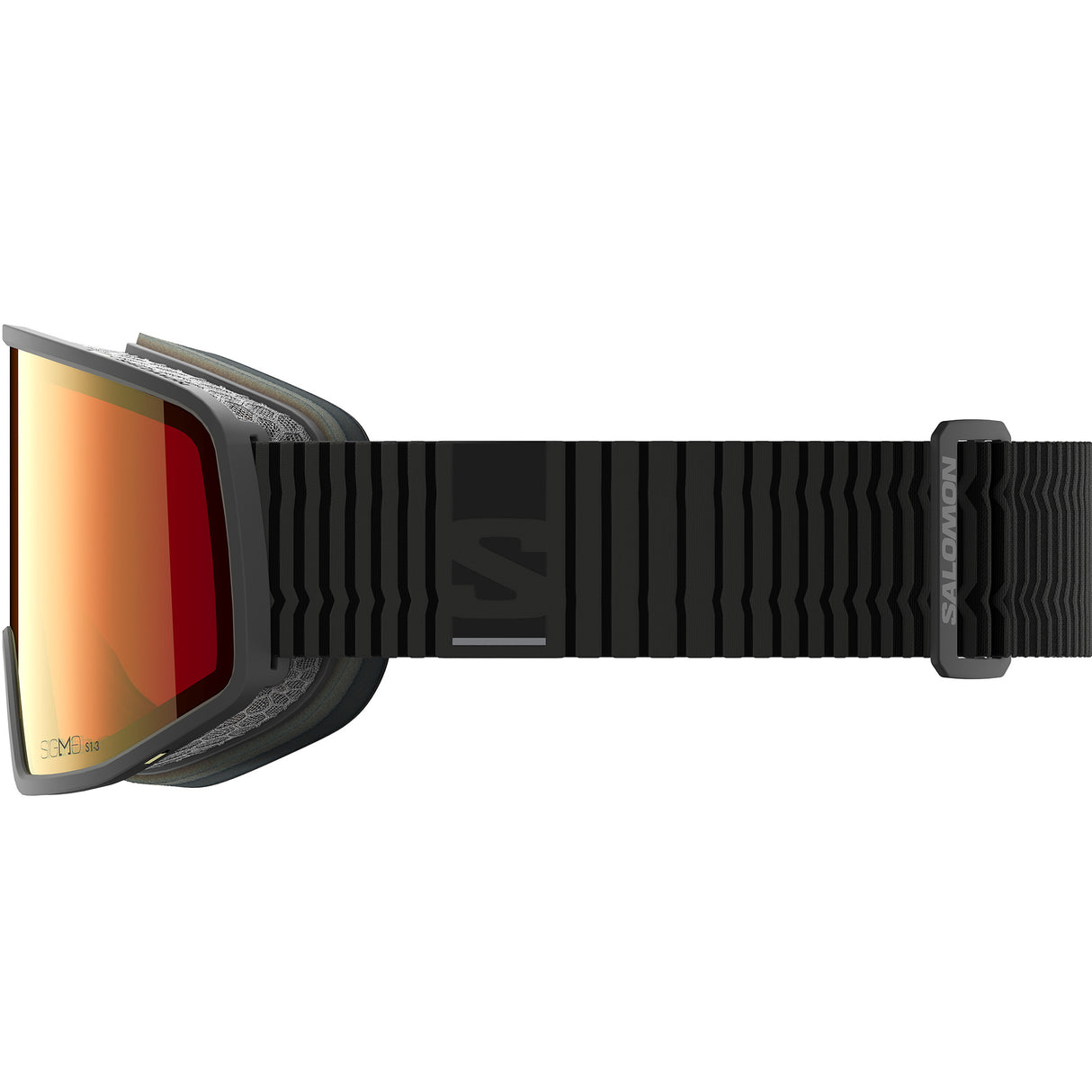 Sentry Pro OTG Sigma Photo- Black goggles with red-tinted lens on a white background