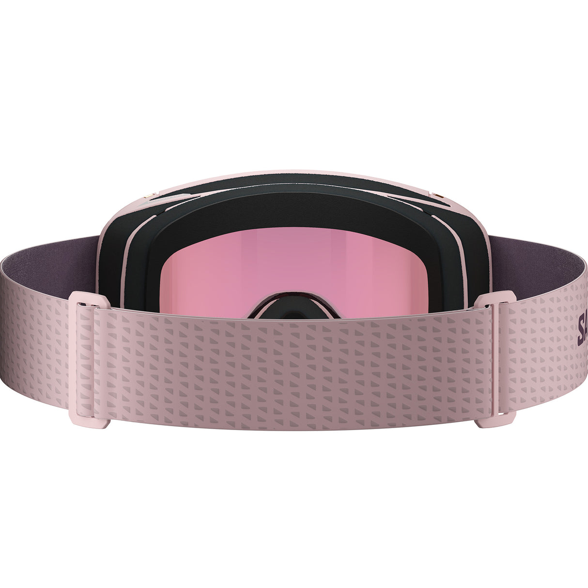 Aksium 2.0 S-Pink ski goggles with a strap on a white background