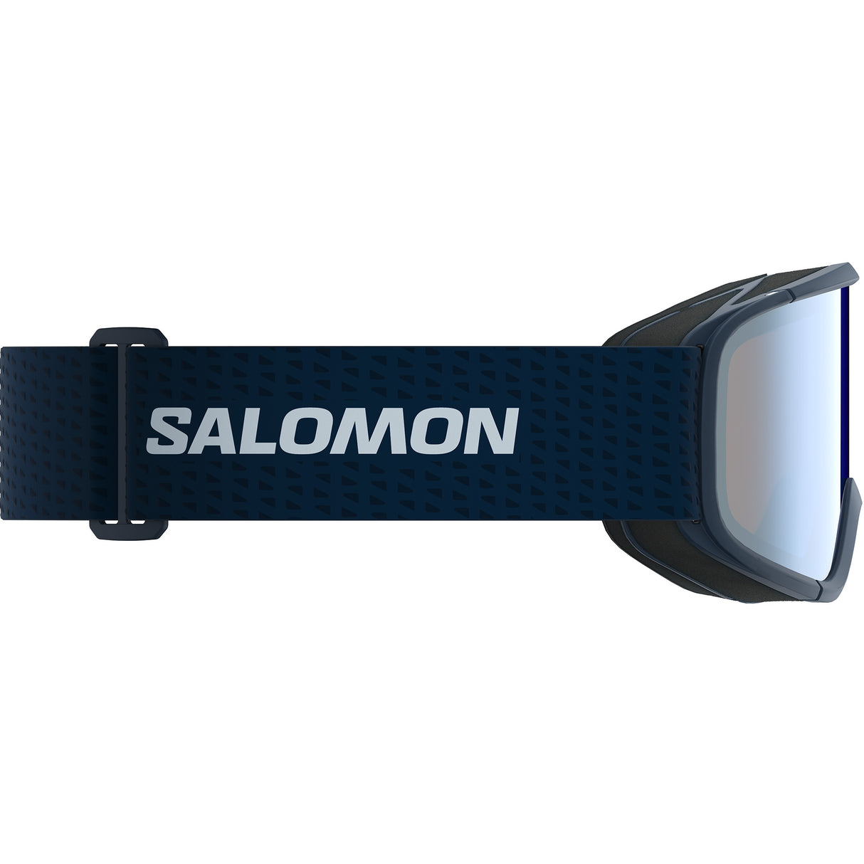 Aksium 2.0 S-Blue ski goggles with a strap on a white background