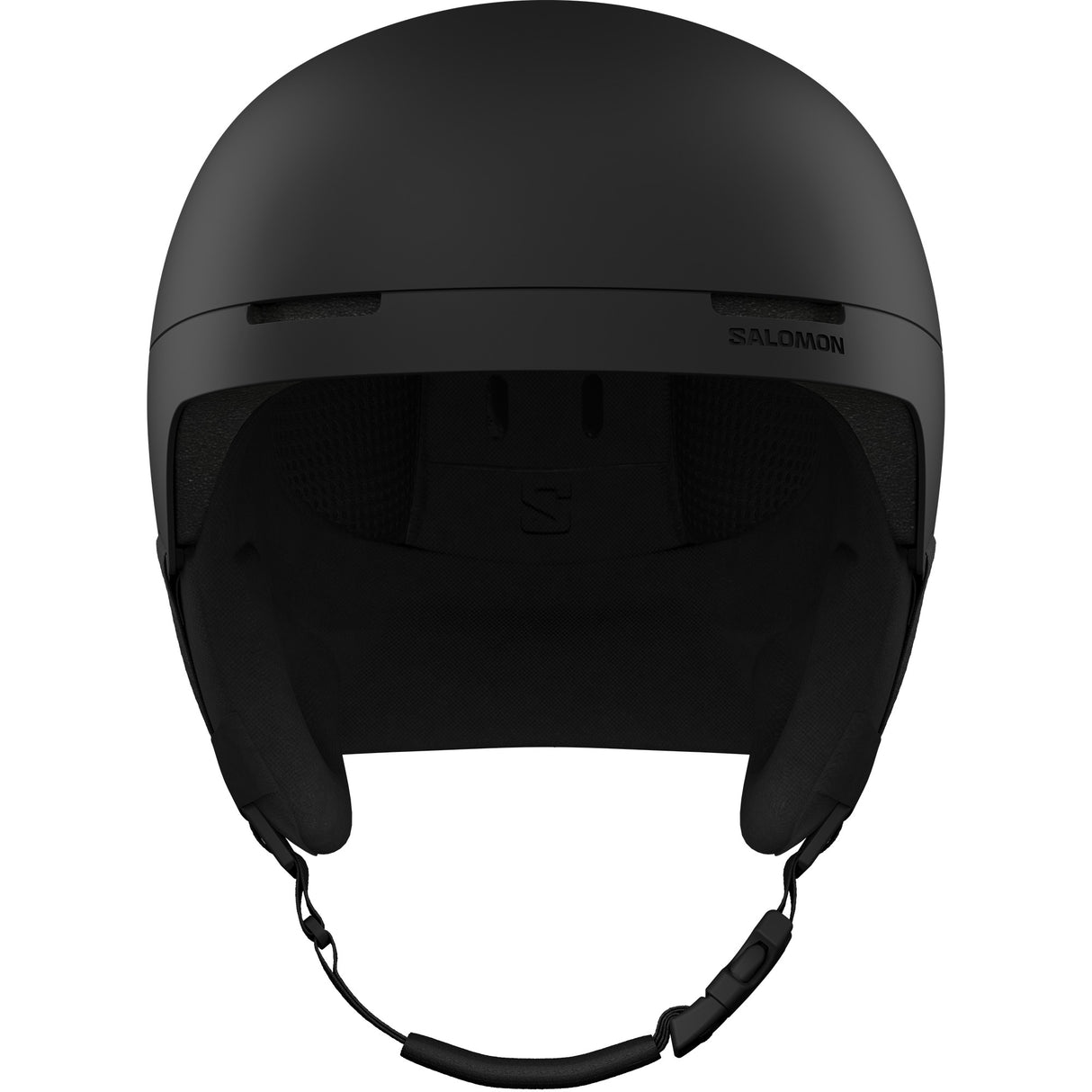 BrigadeIndexMIPS- Black helmet with black chin strap on a white background