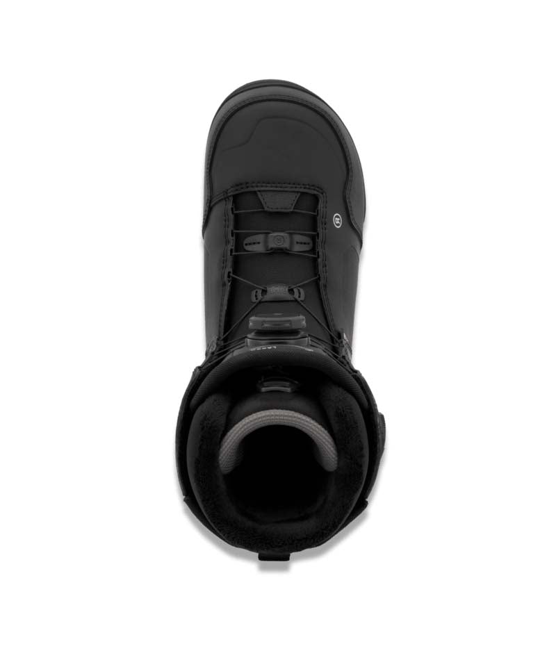 Lasso- Black dual BOA snowboard boot on a white background