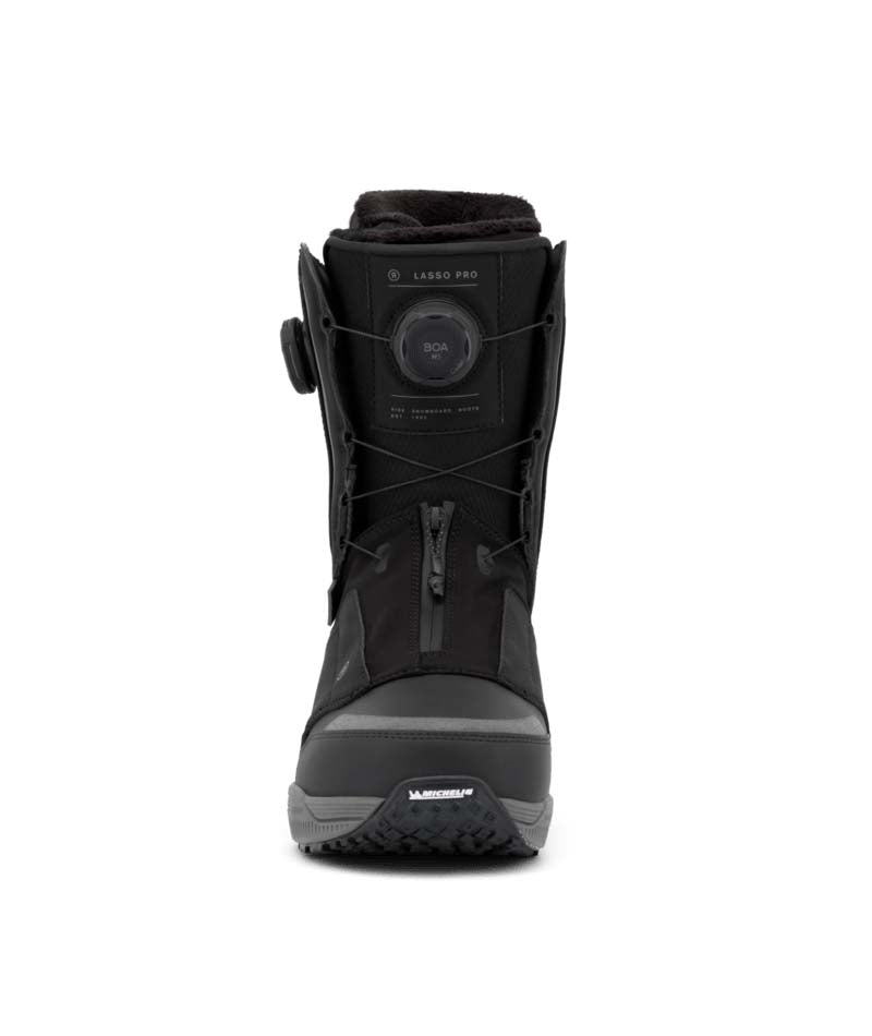 LassoPro- Black dual BOA snowboard boot on a white background