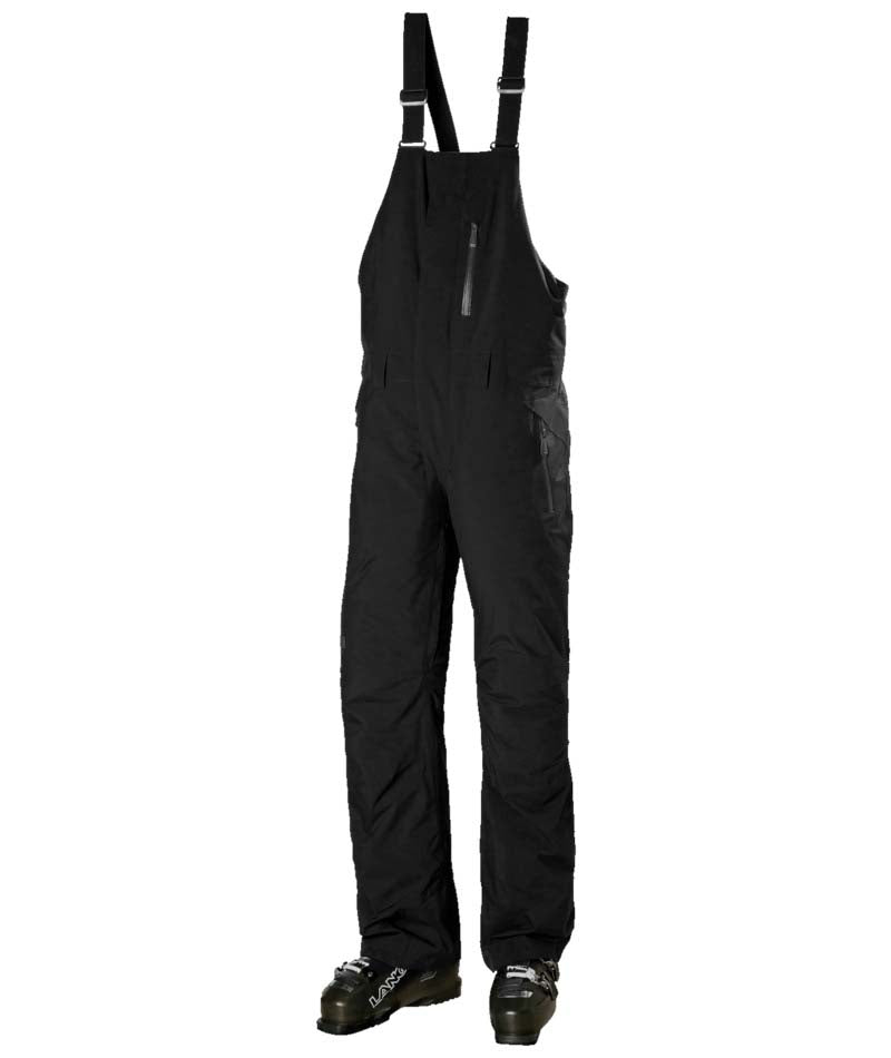 LegendaryInsulatedBibPant-Black bib overalls on a white background