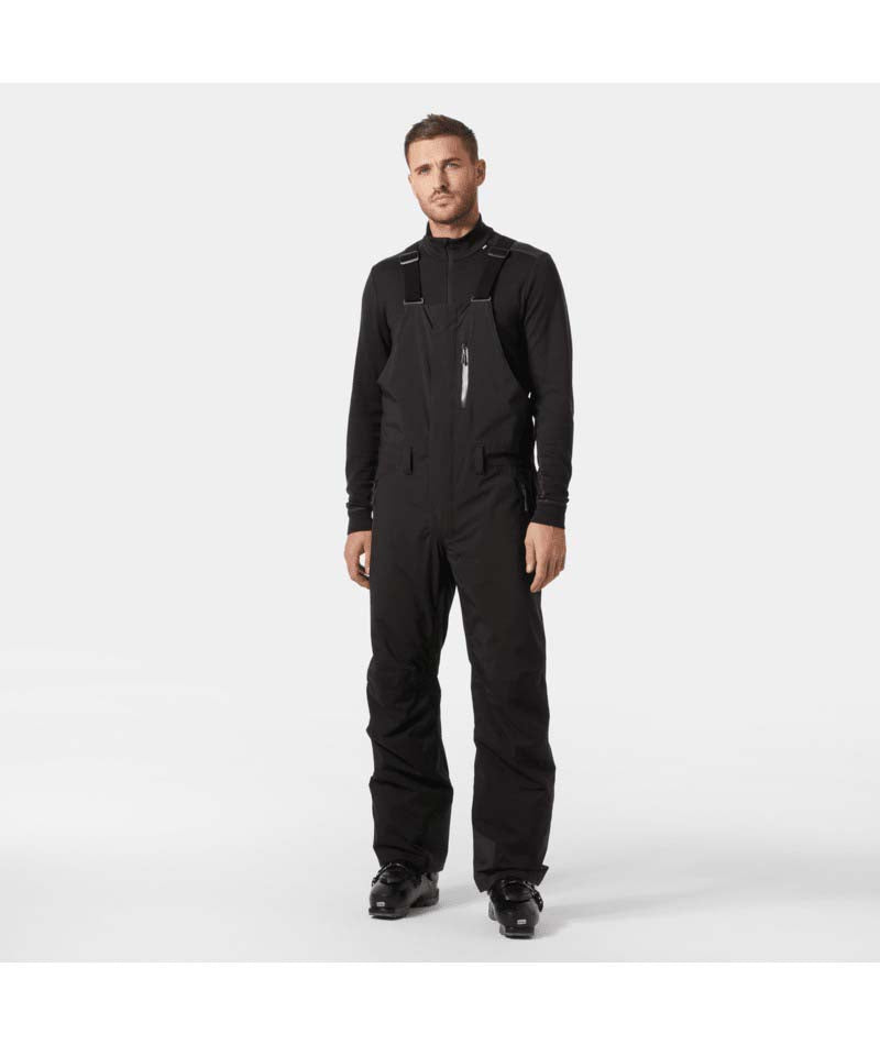 LegendaryInsulatedBibPant-Black bib overalls on a white background