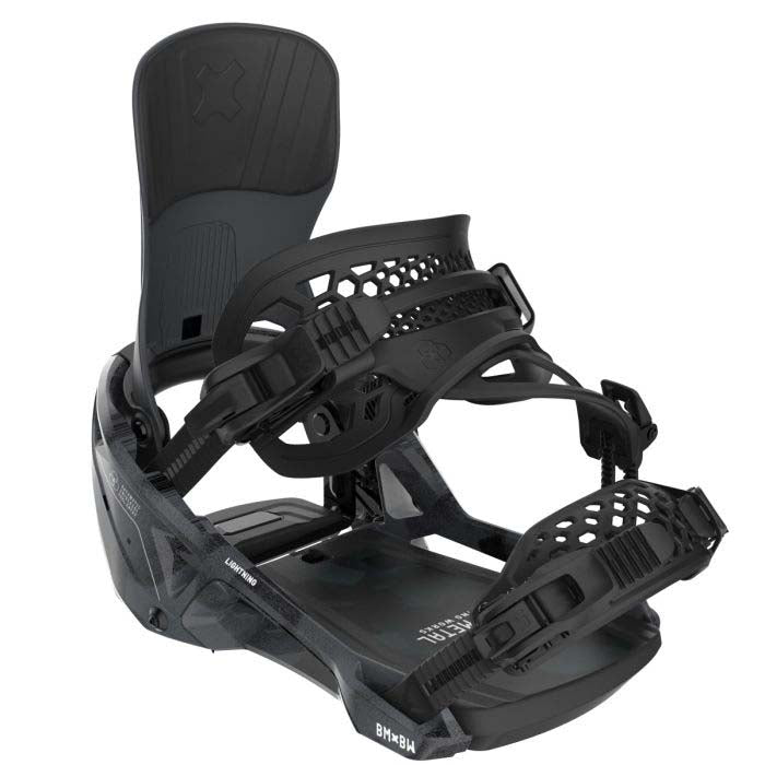 LightningSupermatic-Black snowboard binding on a white background