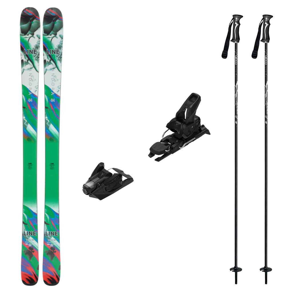 Line Pandora 84 Womens Skis 2024 with Atomic Strive 12 Bindings Ski Package