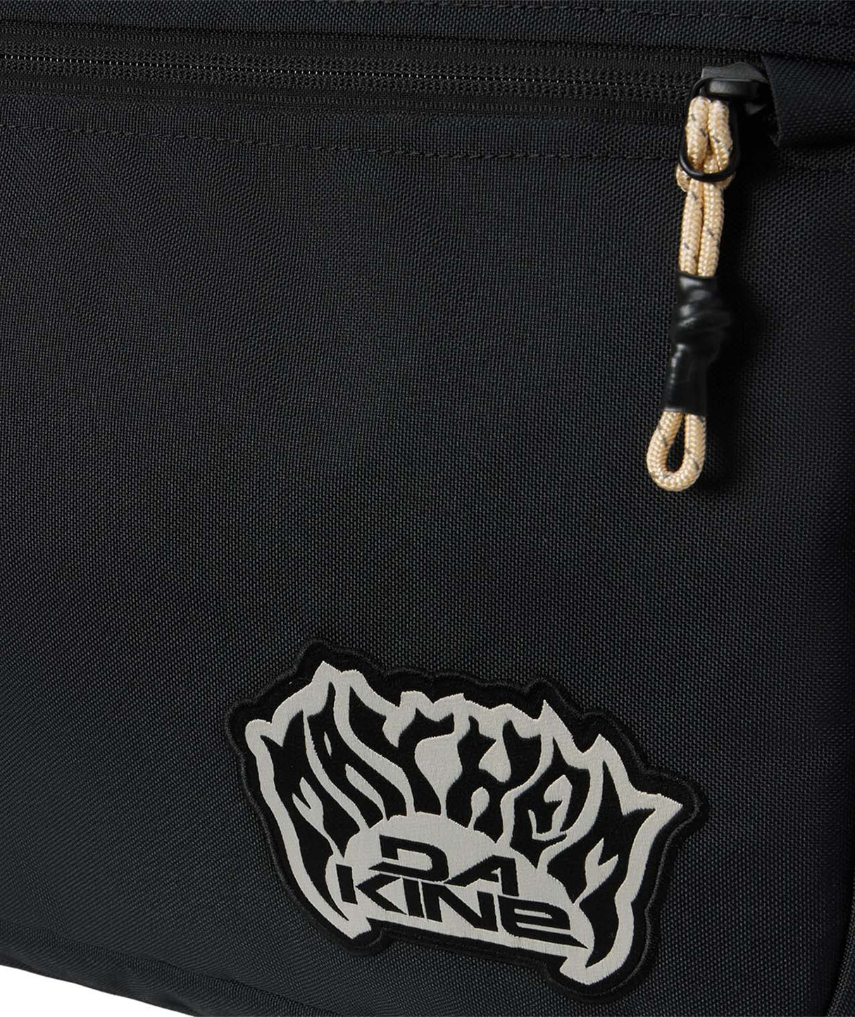 LowRollerSnowboardBagXMayhem-Black snowboard bag with multiple compartments and brand logos on a white background