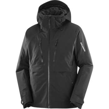 MBrilliant2.0InsulatedJacket-Black jacket with a hood on a white background