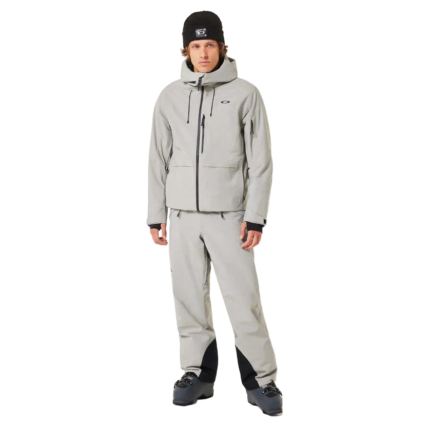 MCanopyIns.Jacket-Light gray jacket with black accents on a white background
