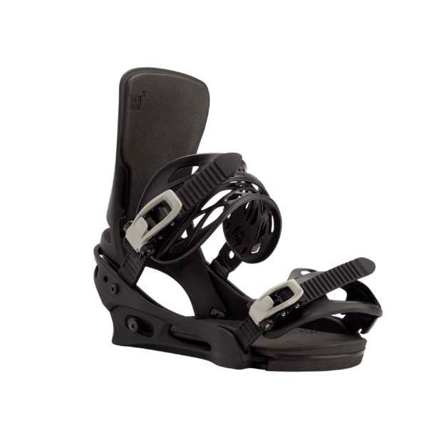 MCartelReFlexSBBinding-Black snowboard binding on a white background