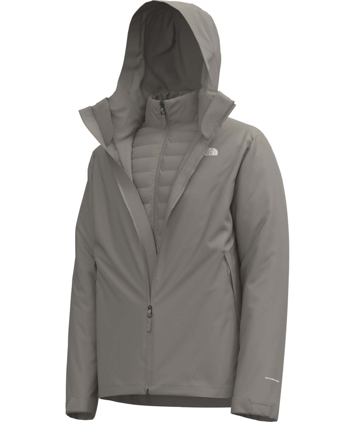 MCartoMonoTriclimateHoodedJacket-Gray jacket with a hood on a white background