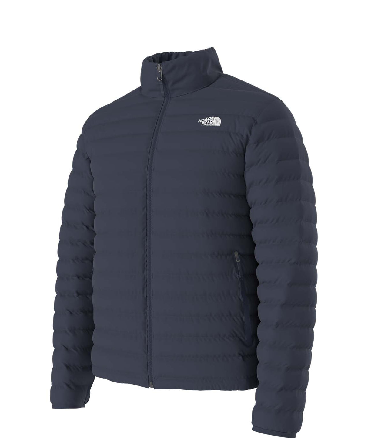 MCartoMonoTriclimateHoodedJacket-Navy blue puffer jacket with The North Face logo on a white background