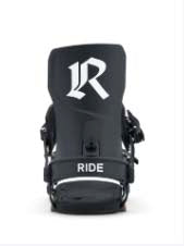 MDrone- Black snowboard bindings on a white background