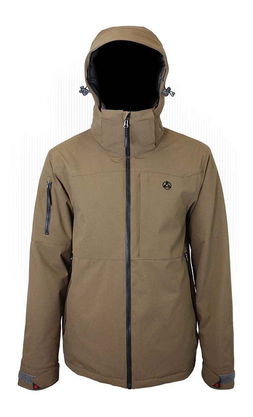 MDusterJacket-Brown jacket with a hood on a white background
