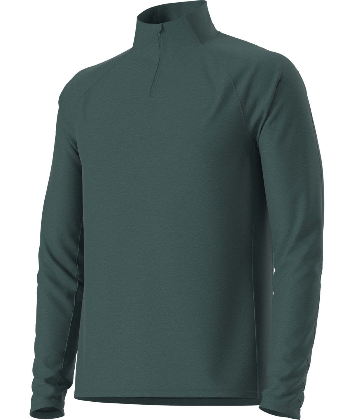 MDynamic1_4Zip-Green long-sleeve quarter zip with a high collar on a white background