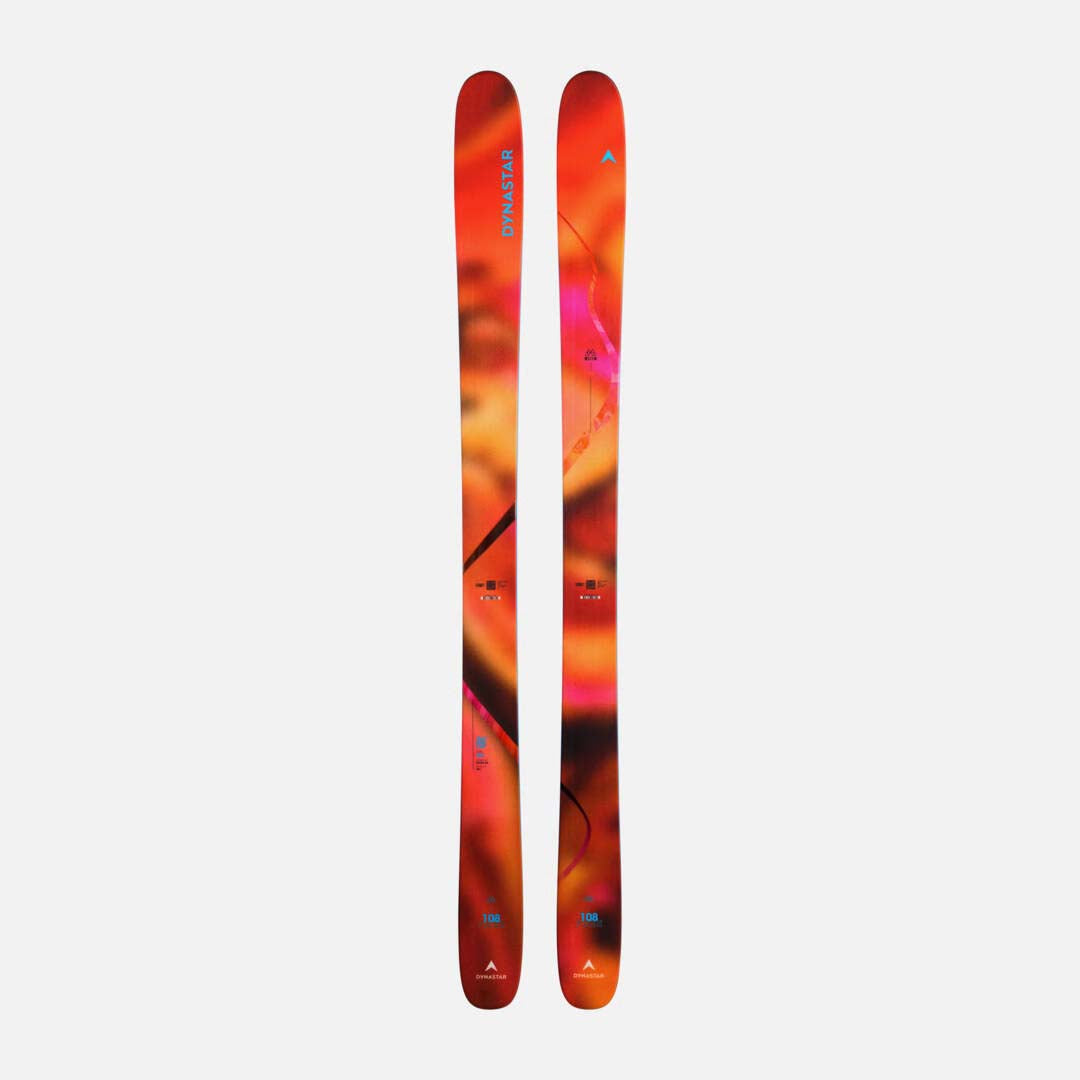 MFree108- Pair of colorful skis on a white background