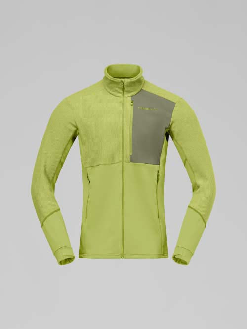 Lofoten Warm2 Jacket- Green jacket on a gray background