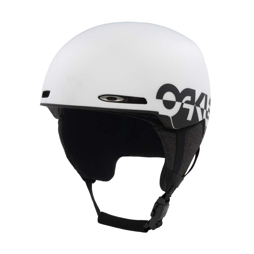 MOD1AF-White helmet with black logo on a white background