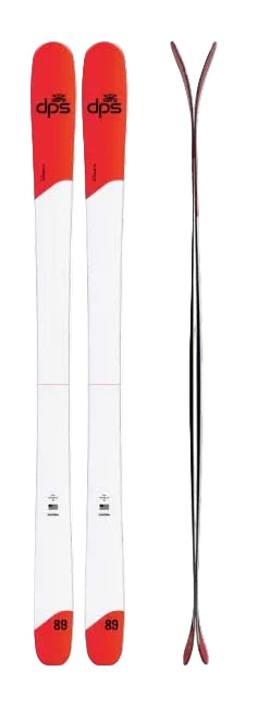 MPisteworks89- White and red skis on a white background