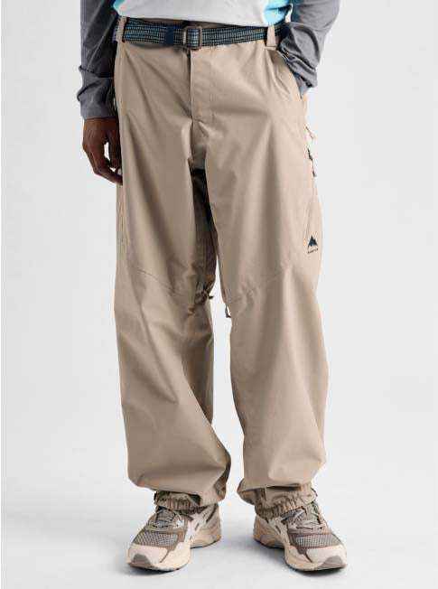 MReserve2LRelaxedPants-Beige pants with a brand logo on a white background