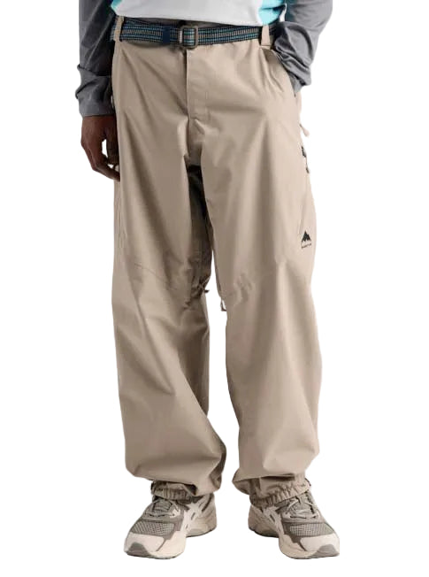 MReserve2LRelaxedPants-Beige pants with a brand logo on a white background