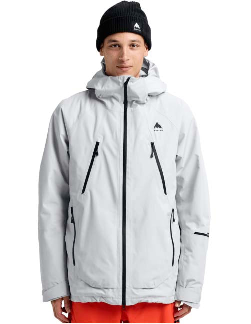 MReserveGORE-TEX2LInsulatedJacket-Light gray jacket with black zippers on a white background