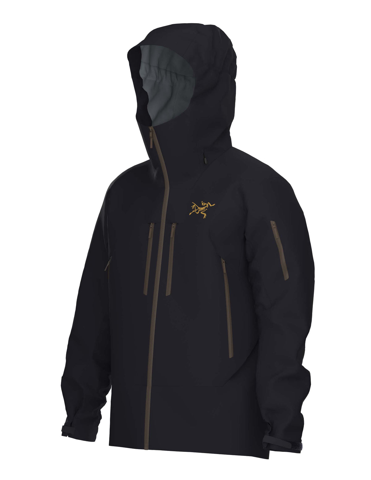 MRushJacket- A black full zip jacket on a white background