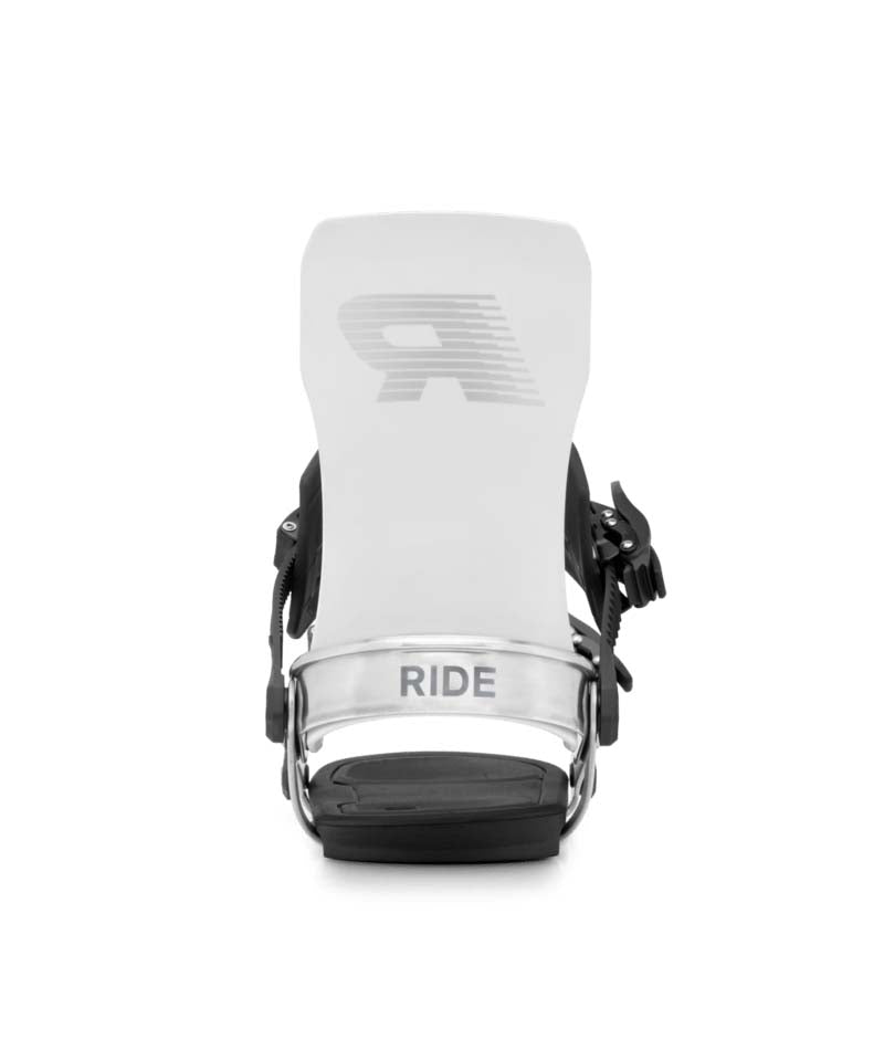 MSpecter- White snowboard bindings on a white background