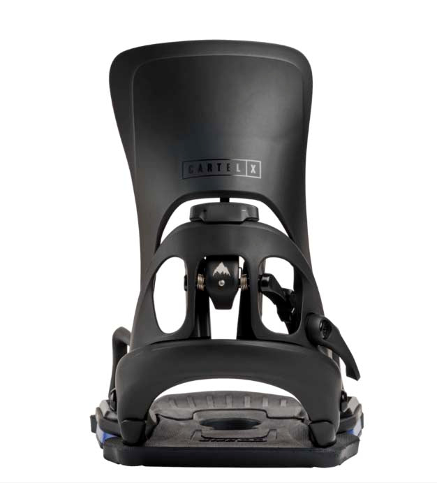 MStepOnCartelXESTSnowboardBindings-Black snowboard binding on a white background