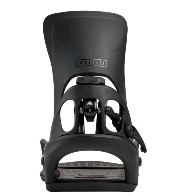 MStepOnCartelXSnowboardBindings-Black snowboard binding on a white background