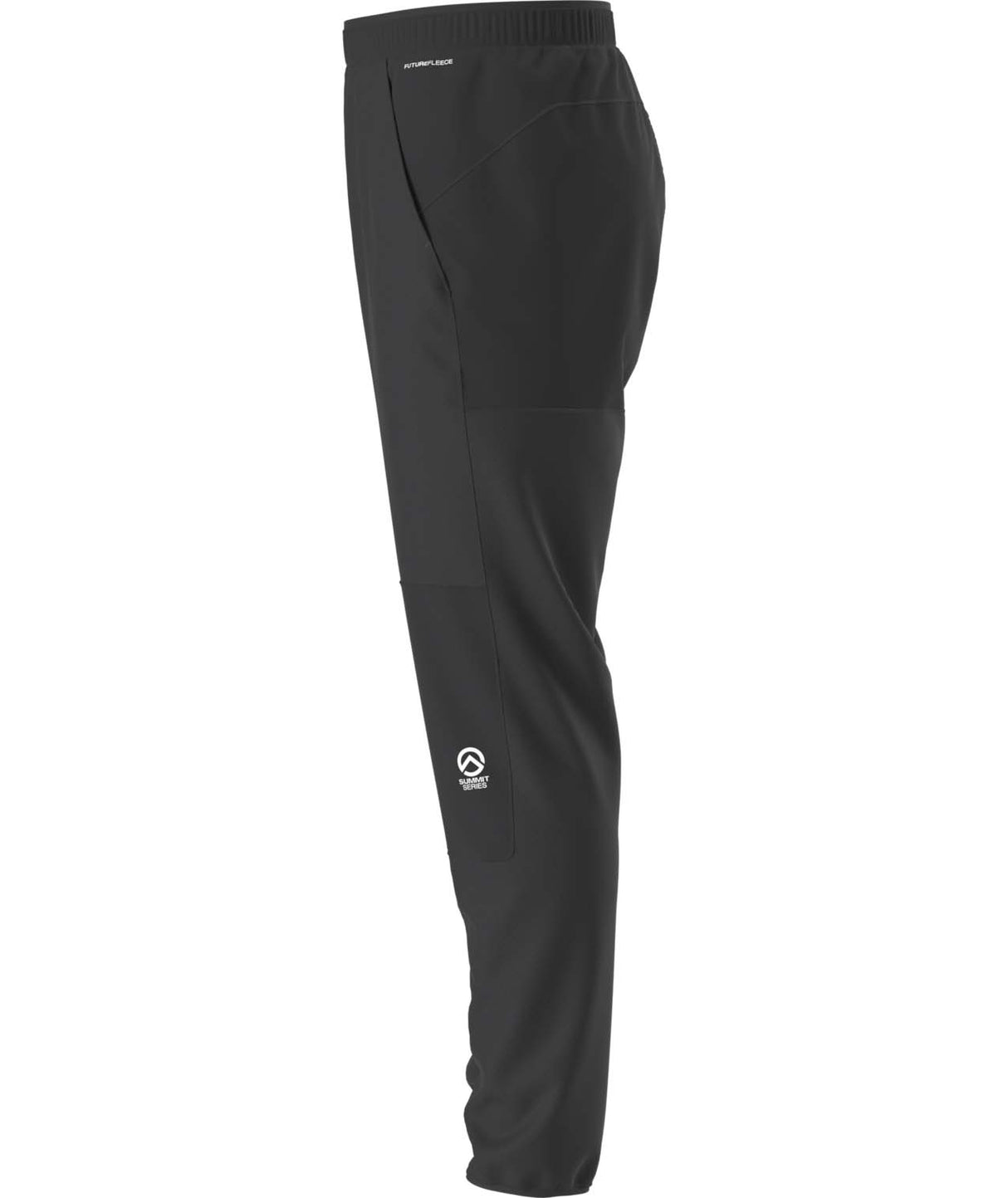 MSummitFUTUREFLEECEPant-Black pants with a brand logo on a white background