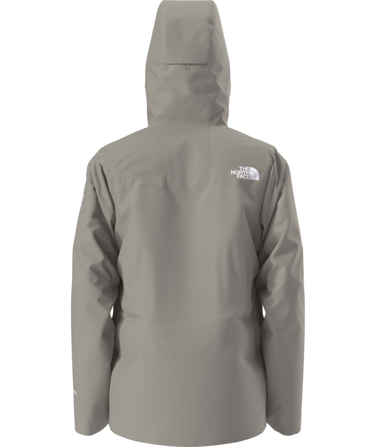 MSummitVerbierGTXJacket- Beige hooded jacket with North Face logo on white background