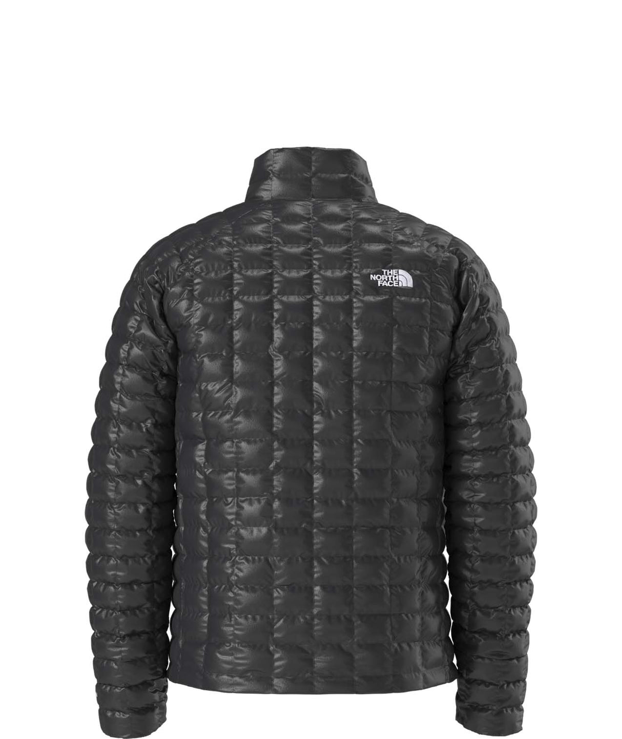 MTHERMOBALLJacket-Black quilted jacket with The North Face logo on a white background