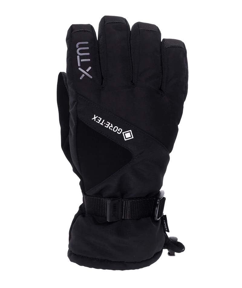 MWhistlerIIGlove-Black glove with GORE-TEX branding on a white background