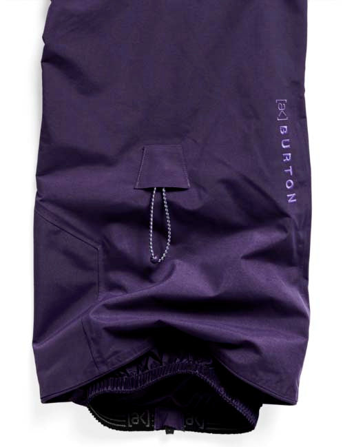 M_ak_CyclicGORE-TEX2LBibPants-Purple snow pants with suspenders on a white background