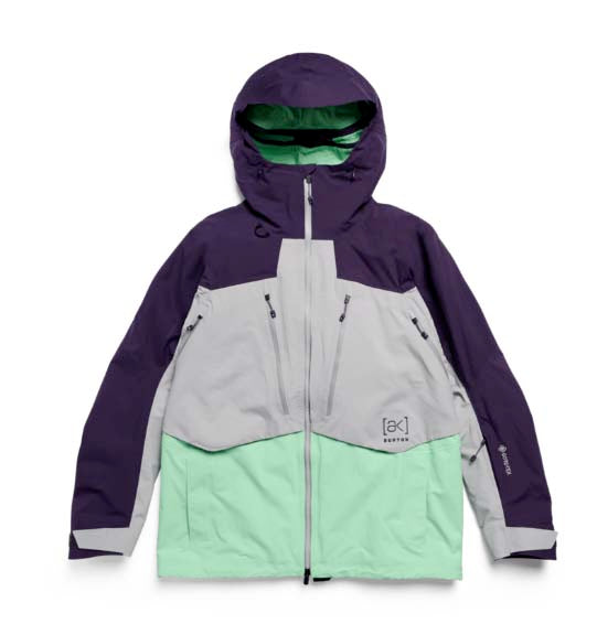 M_ak_SwashSyntheticInsulatedGORE-TEX2LJacket-Multicolored jacket with purple, gray, and green sections on a white background