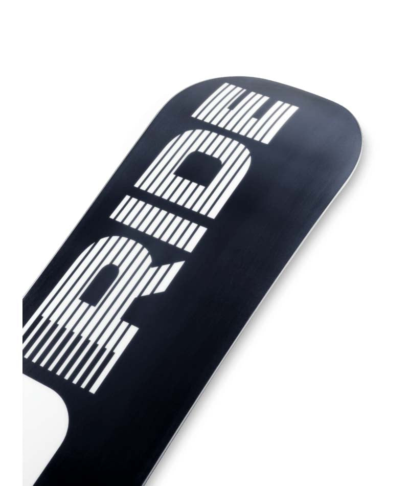 Manic- Black multicolored snowboard on a white background