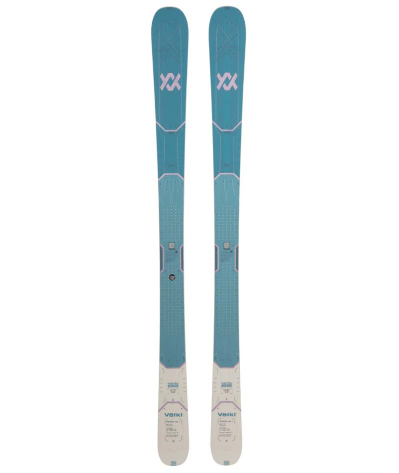 Mantra88WFlat-Pair of blue skis with a visible brand logo on a white background