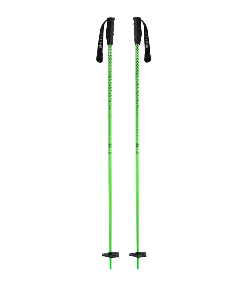 MetaPole-Green and black ski poles shown on a white background