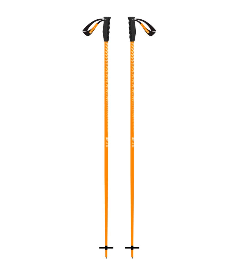 MetaPole-Orange, White, and black ski poles shown on a white background
