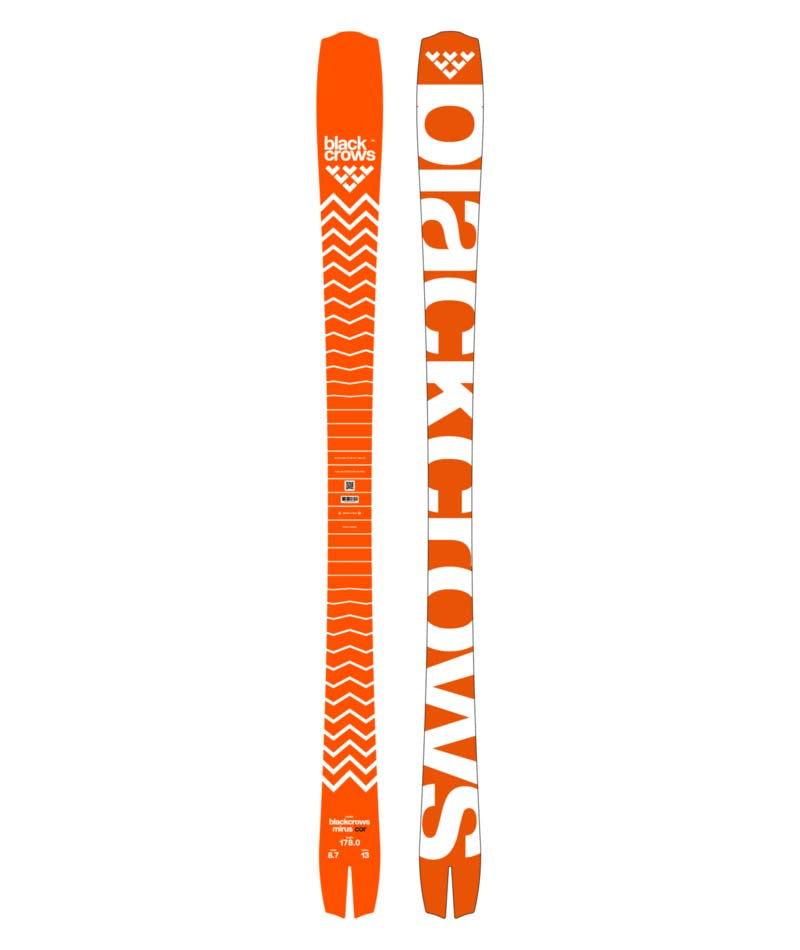 MirusCor- White and Orange skis on a white background