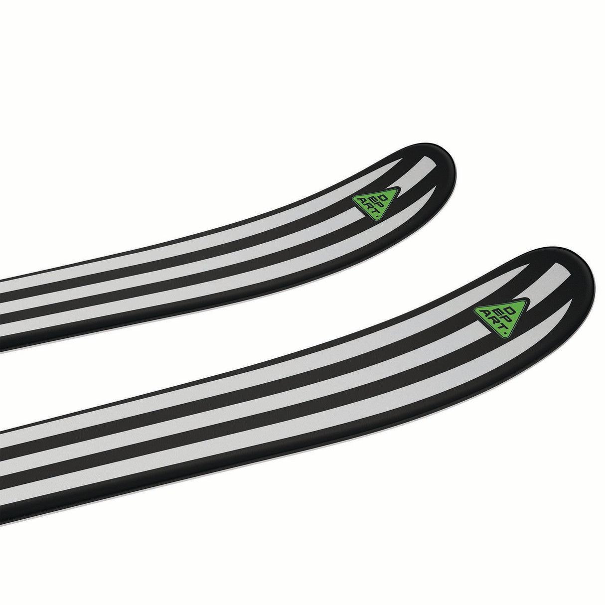 NDEPARTTEN-Two skis with black and white striped design on a white background