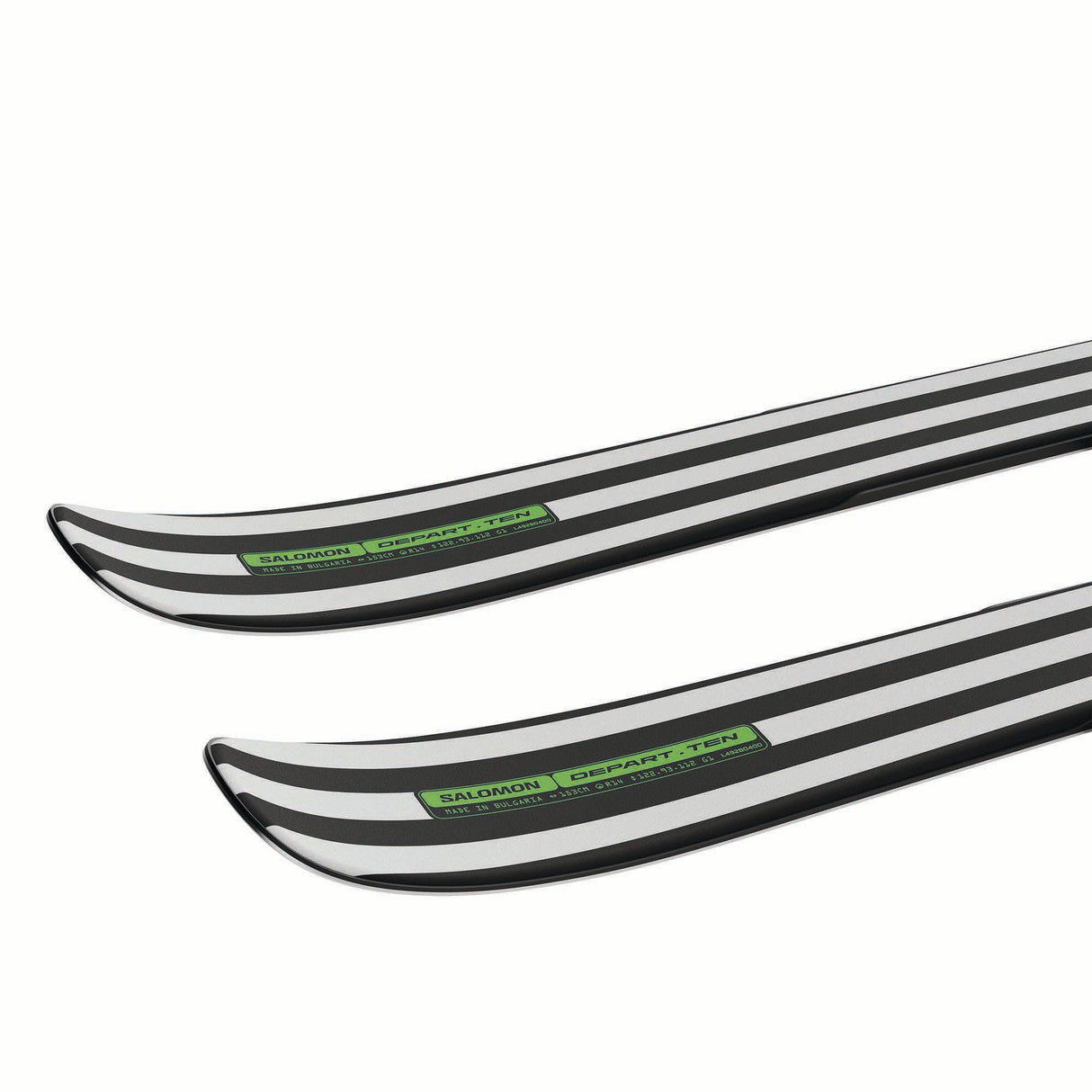 NDEPARTTEN-Two skis with black and white striped design on a white background