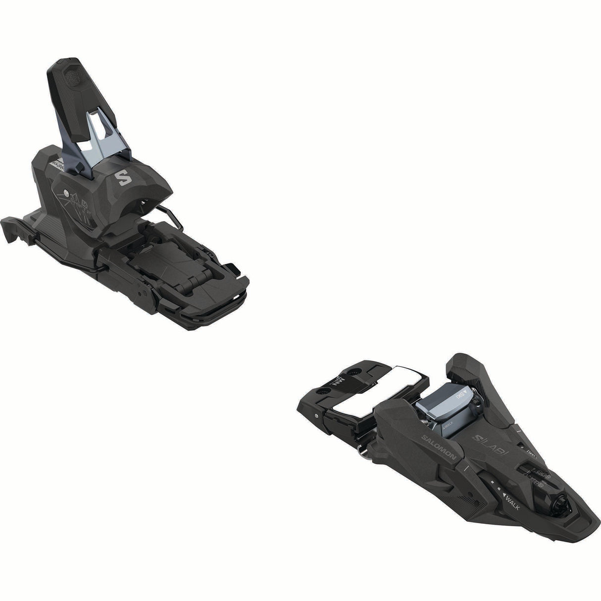NSLABSHIFT_16MN-Two black ski bindings on a white background
