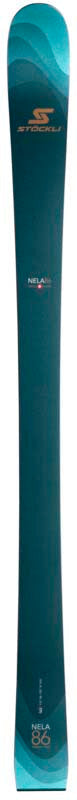 Nela86- Teal ski on a white background