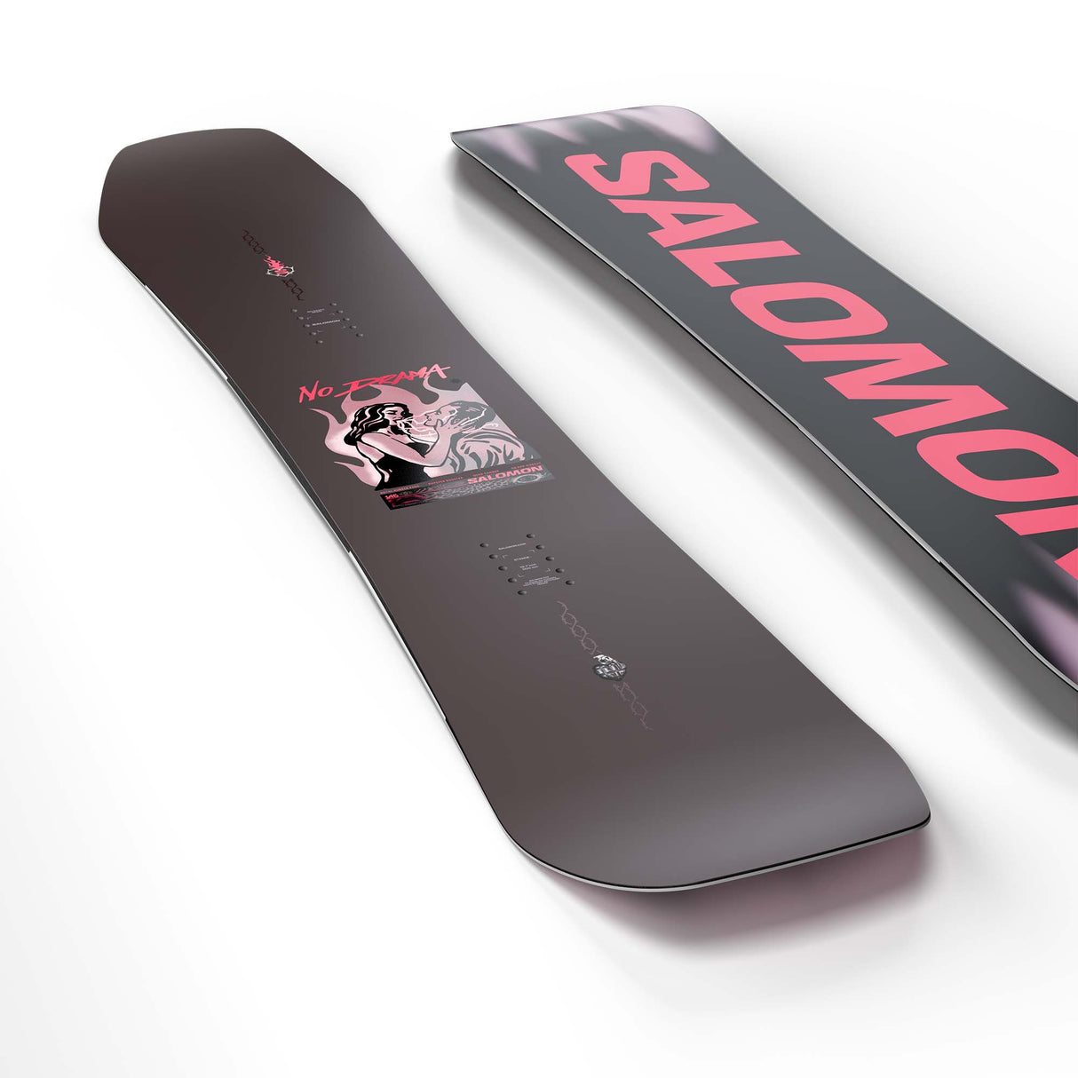 NoDrama- Multi colored snowboard on a white background