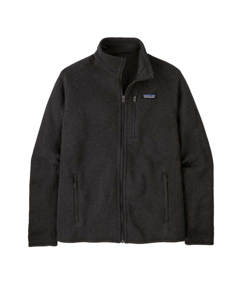 Patagonia Better Sweater Mens Jacket- Dark gray fleece jacket with a brand logo on a white background